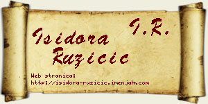 Isidora Ružičić vizit kartica